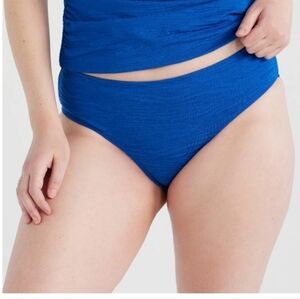 New Time and Tru Women's large Mid Rise Swim Bikini Bottoms. Midnight sky blue.